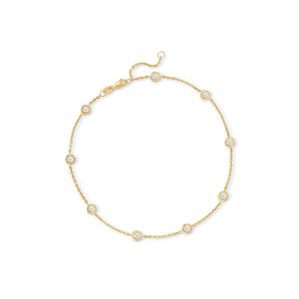 Minimalist 18K Gold Lab Grown Diamond Anklet Jewelry
