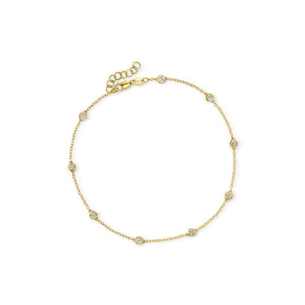 Minimalist 18K Gold Lab Grown Diamond Anklet Jewelry