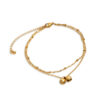 Minimalist Double Layer Gold Tone Bell Chain Anklet