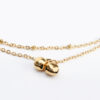 Minimalist Double Layer Gold Tone Bell Chain Anklet