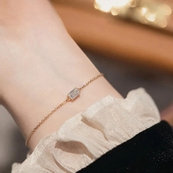 Minimalist Emerald Cut Lab Diamond Bracelet