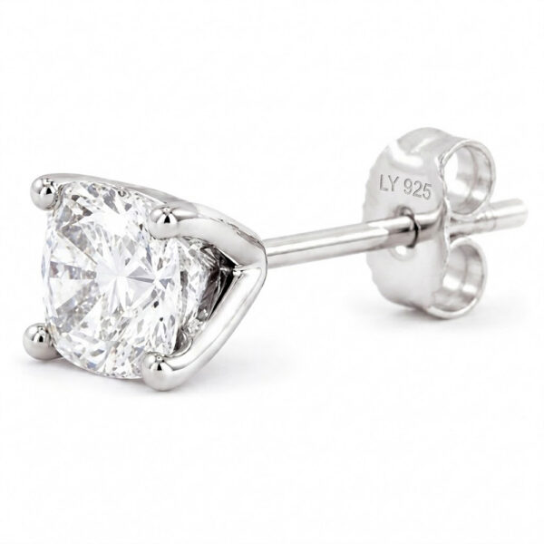 Moissanite Silver Ball Stud Earrings S925 Unisex Gift