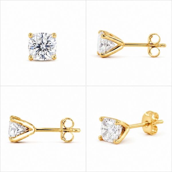 Moissanite Silver Ball Stud Earrings S925 Unisex Gift