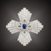Moissanite Silver Brooch with Oval Pear Round Cut Design