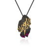 Natural Gemstone Silver Floral Pendant Necklace Jewelry