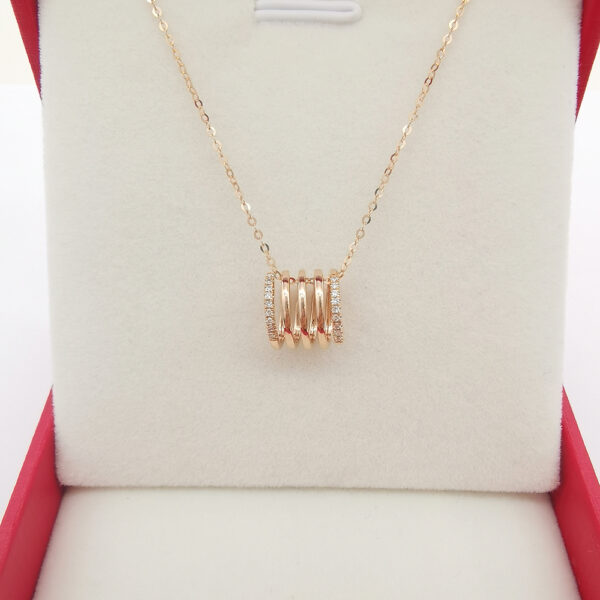 Natural H Color Diamond 18K Gold Classic Round Chain