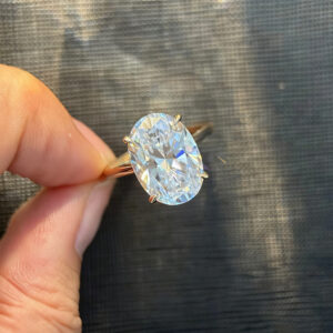 Oval Lab Grown Diamond Gold Plated Classic Ring Design Oval Lab Grown Diamond Gold Plated Classic Ring Design