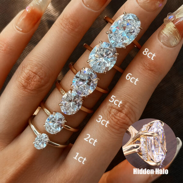 Oval Lab Grown Diamond Gold Plated Classic Ring Design