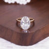 Oval Lab Grown Diamond Gold Plated Classic Ring Design