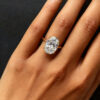 Oval Lab Grown Diamond Gold Plated Classic Ring Design