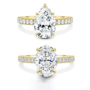 Pear Cut Lab Grown Diamond Ring 18K Gold Bridal Jewelry Pear Cut Lab Grown Diamond Ring 18K Gold Bridal Jewelry