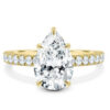 Pear Cut Lab Grown Diamond Ring 18K Gold Bridal Jewelry