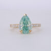 Pear Cut Moissanite Ring Gold Tone Claw Setting Jewelry