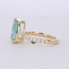 Pear Cut Moissanite Ring Gold Tone Claw Setting Jewelry