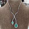 Pear Cut Moissanite Silver Pendant Classic Elegance