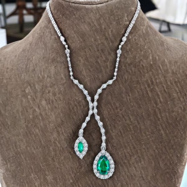 Pear Cut Moissanite Silver Pendant Classic Elegance