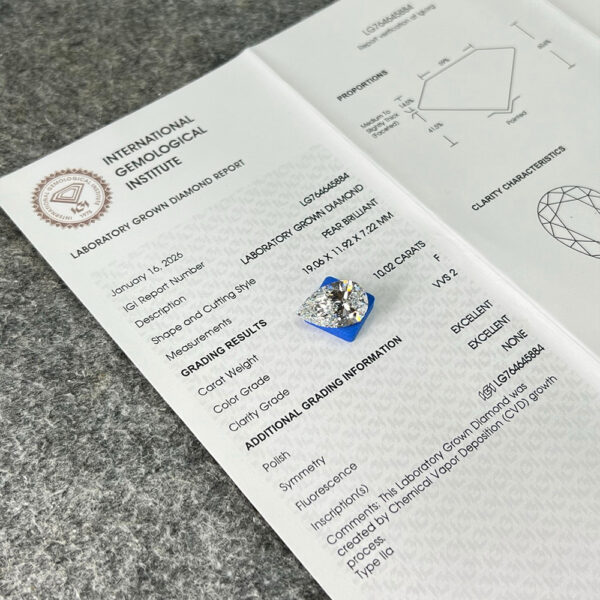 Pear Lab Grown Diamond Pendant