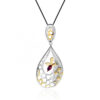 Red Garnet Silver Pendant Fashion Jewelry