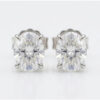 Rhodium Plated Moissanite Stud Earrings for Wedding Wear