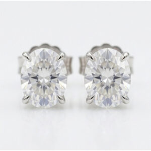Rhodium Plated Moissanite Stud Earrings for Wedding Wear Rhodium Plated Moissanite Stud Earrings for Wedding Wear