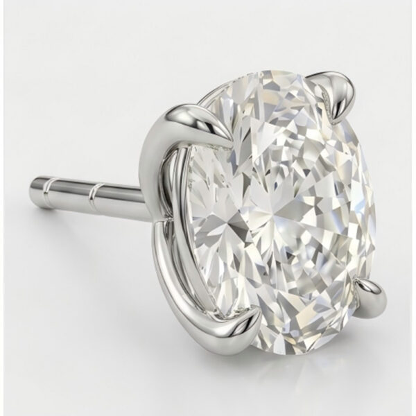 Rhodium Plated Moissanite Stud Earrings for Wedding Wear