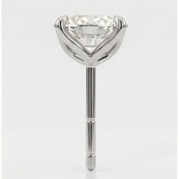 Rhodium Plated Moissanite Stud Earrings for Wedding Wear