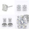 Rhodium Plated Moissanite Stud Earrings for Wedding Wear