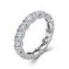 Rhodium Silver Moissanite Tension Ring Unisex Bridal Style