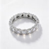 Rhodium Silver Moissanite Tension Ring Unisex Bridal Style