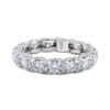 Rhodium Silver Moissanite Tension Ring Unisex Bridal Style