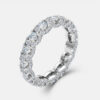 Rhodium Silver Moissanite Tension Ring Unisex Bridal Style