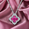S925 Silver Four Leaf Clover Lab Ruby Pendant Jewelry