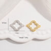 Sterling Silver Gold Plated Clover Zircon Charm Connector