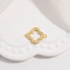 Sterling Silver Gold Plated Clover Zircon Charm Connector