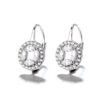 Sterling Silver Hook Earrings Zircon Claw Setting Classic