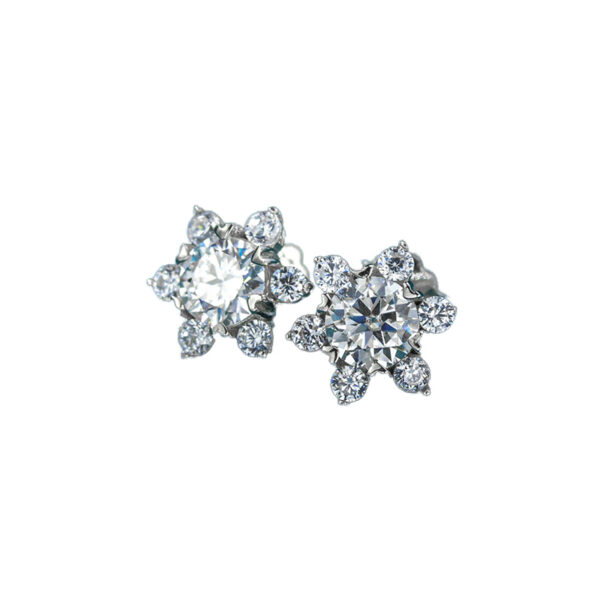 Titanium Plated Lab Diamond Silver Luxury Earrings