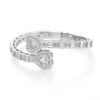 Unisex Geometric Zircon Silver Cuff Bracelet Jewelry