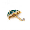 Vintage Cartoon Moissanite Silver Brooch Gold Plated Pin